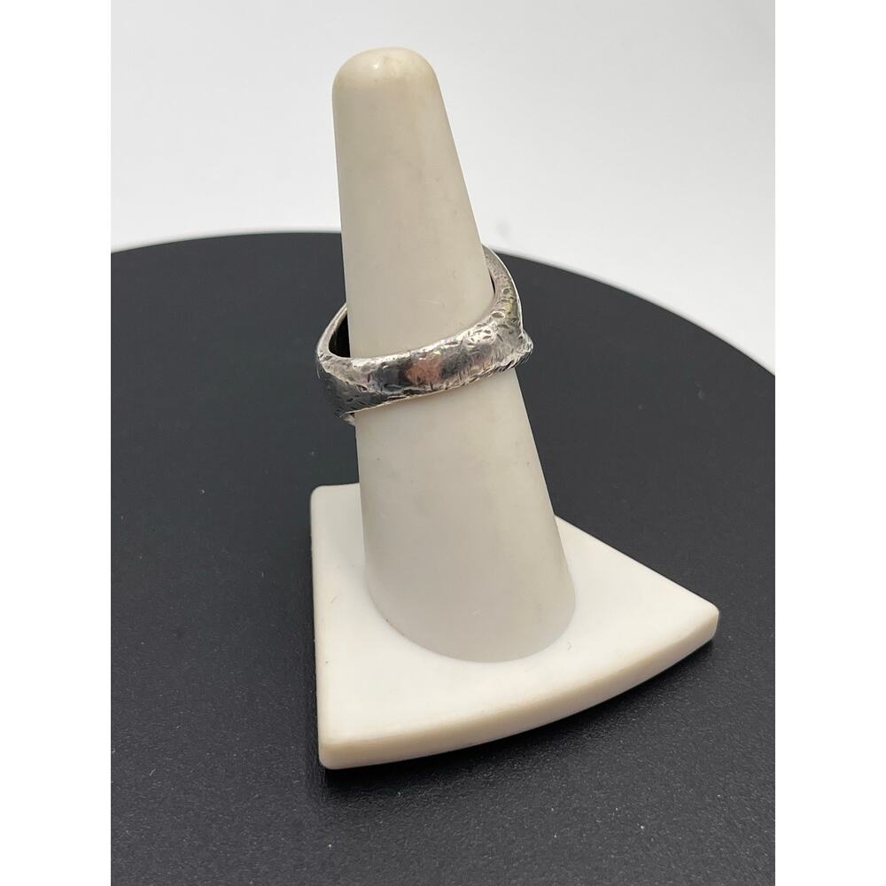 ND Vintage Designer Heavy‎ Sterling Silver Triple Sculpted Dome Ring, Size 8 - Picture 4 of 9